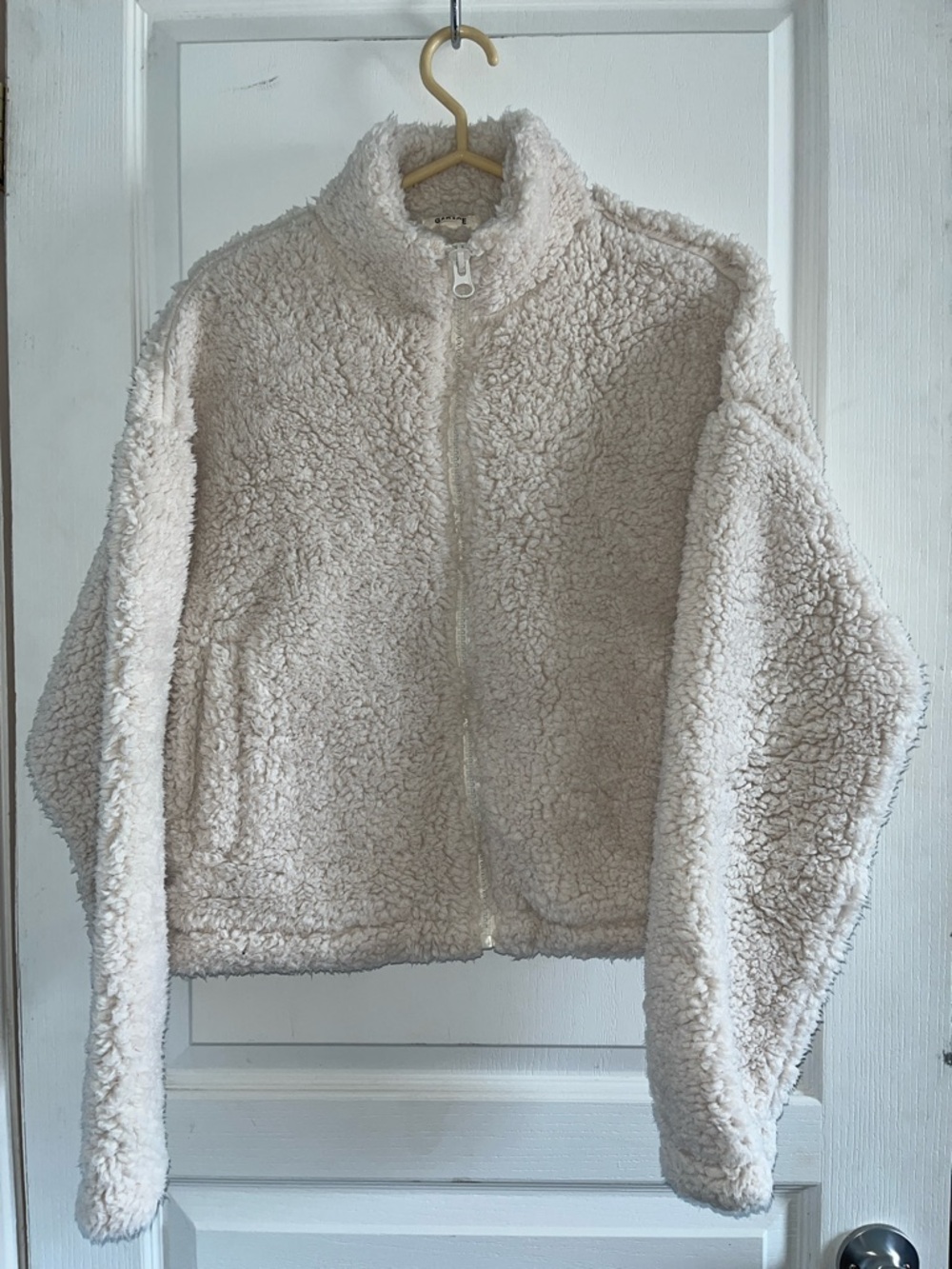 Garage Cream Sherpa Zip-Up Jacket